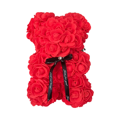 25cm Red Rose Teddy Bear With Lights