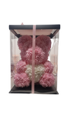 40cm Pink Rose Bear with White Heart